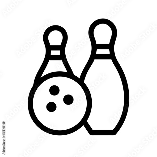 Icon of a bowling ball and pins representing the sport