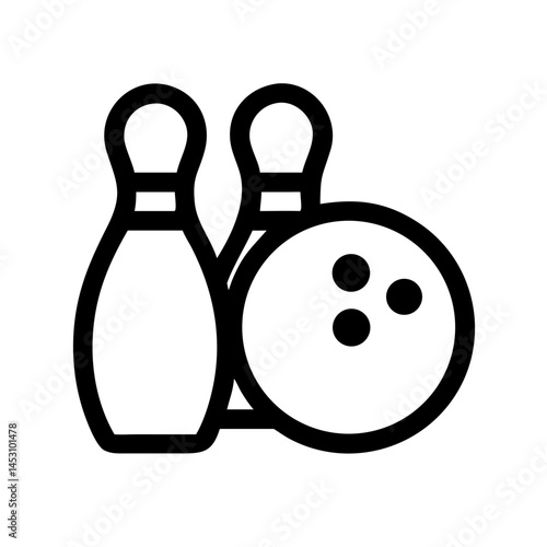 Icon of a bowling ball and pins representing the sport