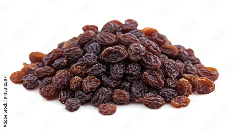 Close-up of raisins, a nutritious snack, high in fiber and natural flavor. Close-up of raisins, a nutritious snack, high in fiber and natural flavor.