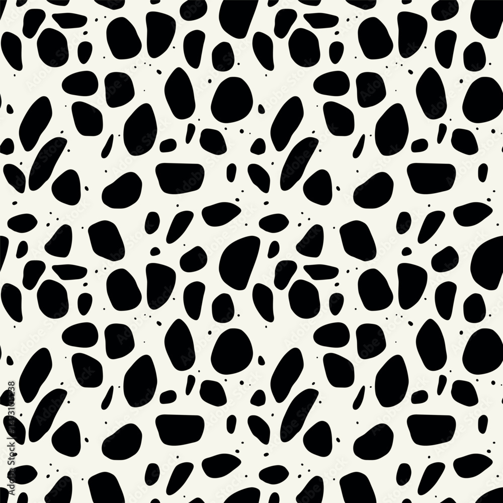 Vector seamless pattern. Abstract spotty texture. Natural monochrome design. Creative background with rounded spots. Decorative organic swatch. Vector seamless pattern. Abstract spotty texture. Natural monochrome design. Creative background with rounded spots. Decorative organic swatch.