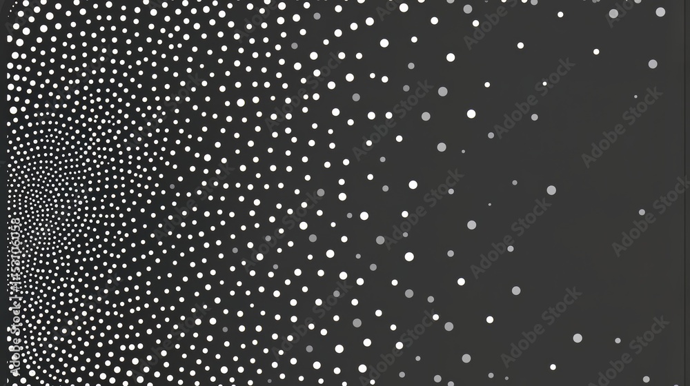 Black and white image of a pattern of dots. The dots are scattered all over the image, creating a sense of movement and energy. The image has a modern and abstract feel to it Black and white image of a pattern of dots. The dots are scattered all over the image, creating a sense of movement and energy. The image has a modern and abstract feel to it