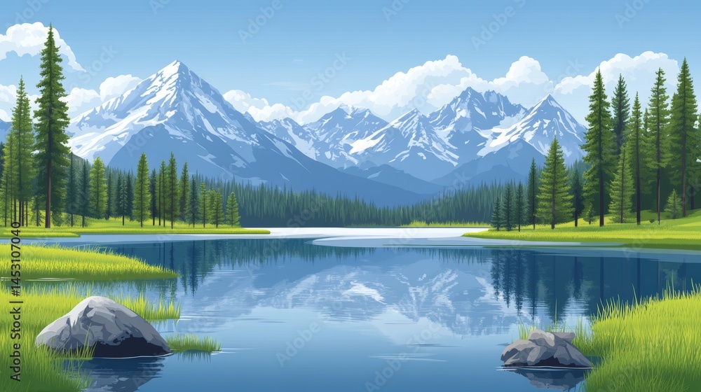 Glacier Park's peaceful landscape features lakes in pastel hues Glacier Park's peaceful landscape features lakes in pastel hues