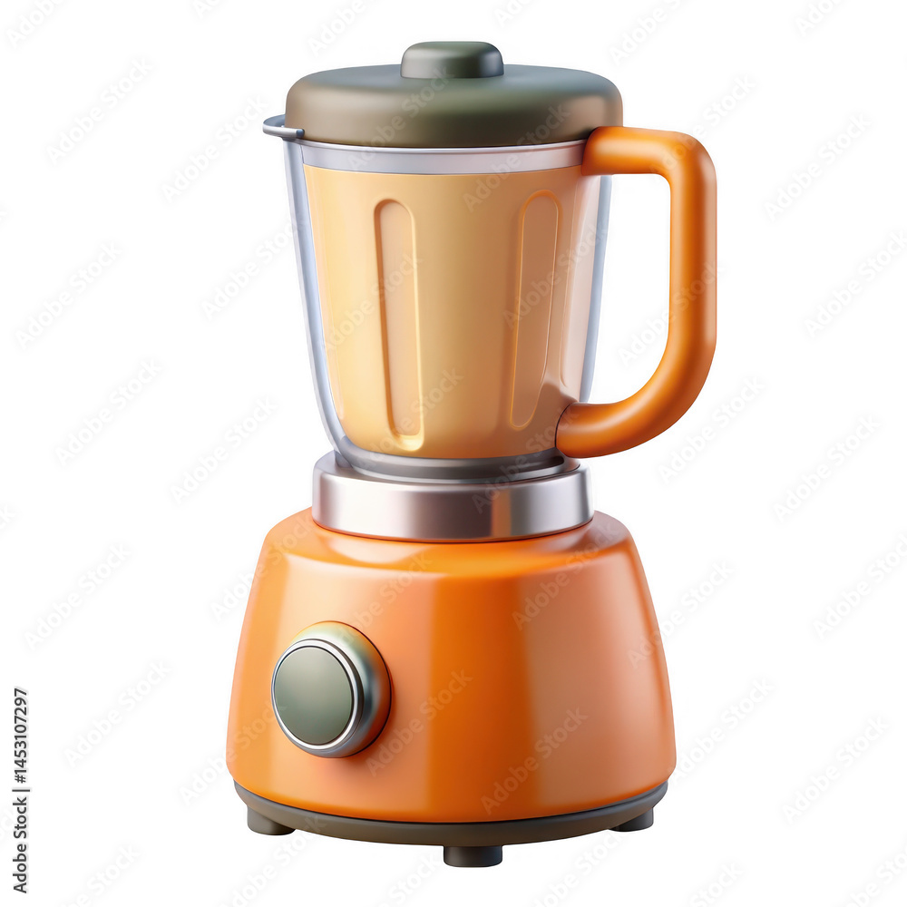 Retro orange blender appliance isolated on transparent background Retro orange blender appliance isolated on transparent background