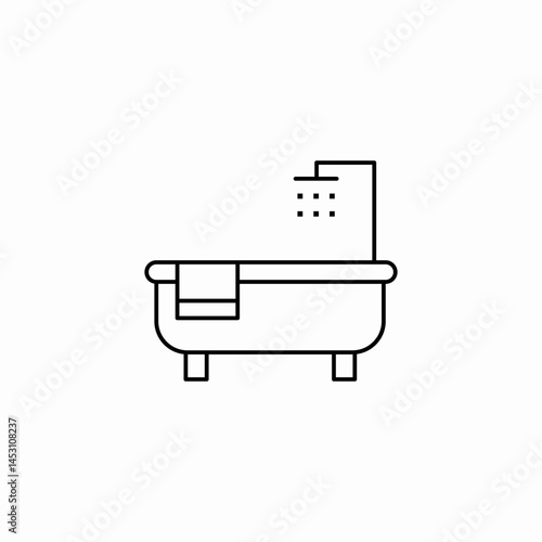 bathtub shower icon sign vector
