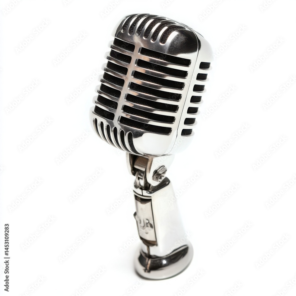 Fototapeta premium Classic vintage microphone isolated on white background