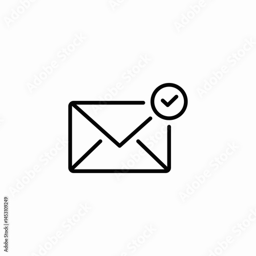 checked mail icon sign vector