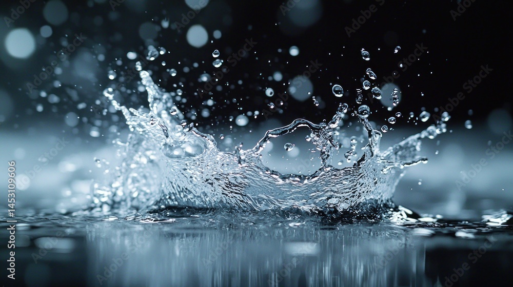 Water splash macro detail on a dark background Water splash macro detail on a dark background
