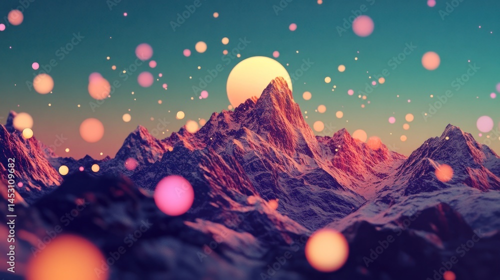 Enchanted Mountain Peaks: A Dreamlike Winter Landscape Enchanted Mountain Peaks: A Dreamlike Winter Landscape