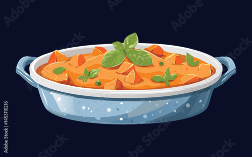 vector illustration of carrot dish in bowl