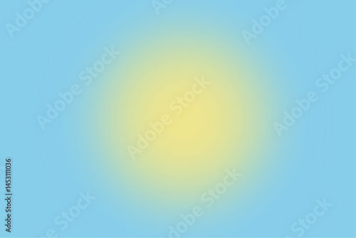 Light blue and yellow gradient circle evokes a clear summer sky, ideal as a minimalist background for digital designs