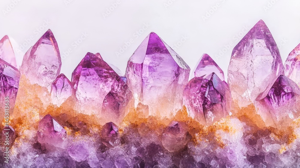 Fototapeta premium Geological samples from a mine, displayed on a white background and full of vibrant colors
