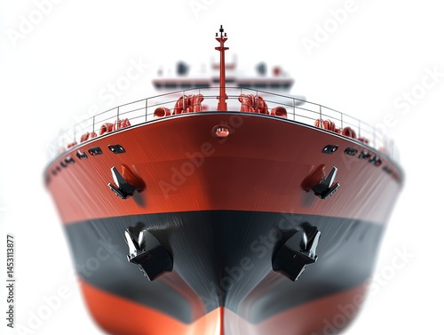 Obraz na płótnie Large red and black oil tanker in the sea w salonie