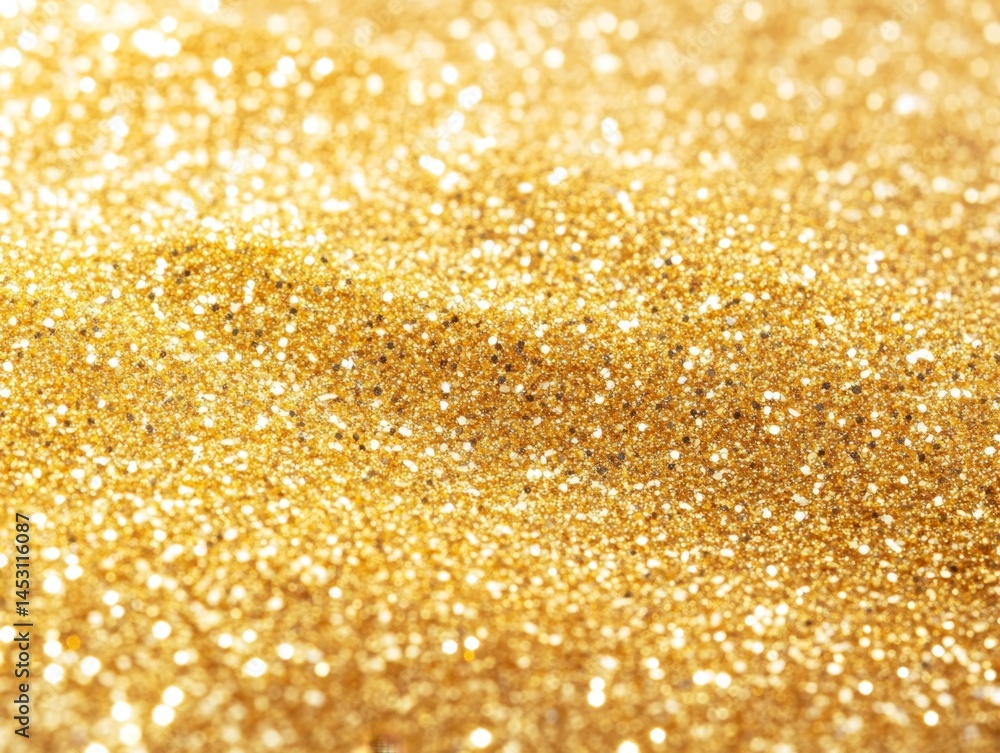 Close-up of glittery gold particles
