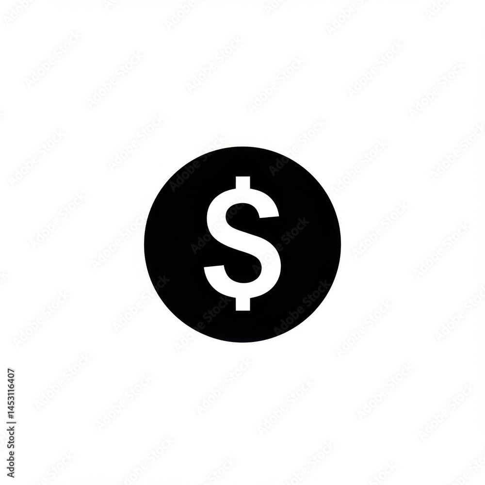 Dollar sign in circle icon symbol on white background Dollar sign in circle icon symbol on white background