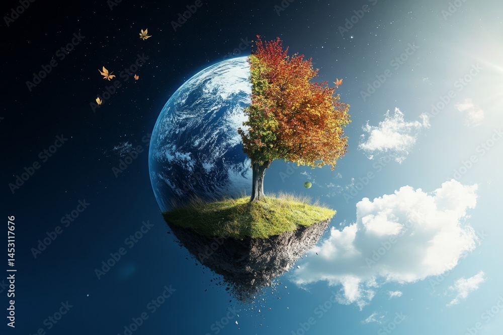The Earth on a leaf symbolizing hope and environmental conservation.
