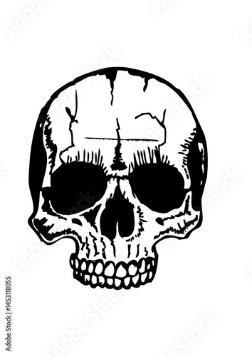 crane tattoo tete de mort tatouage dessin old school vintage halloween