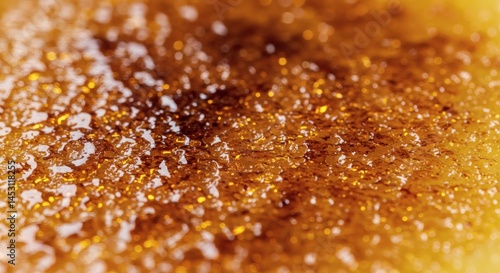 Cracked caramelized top of crème brûlée