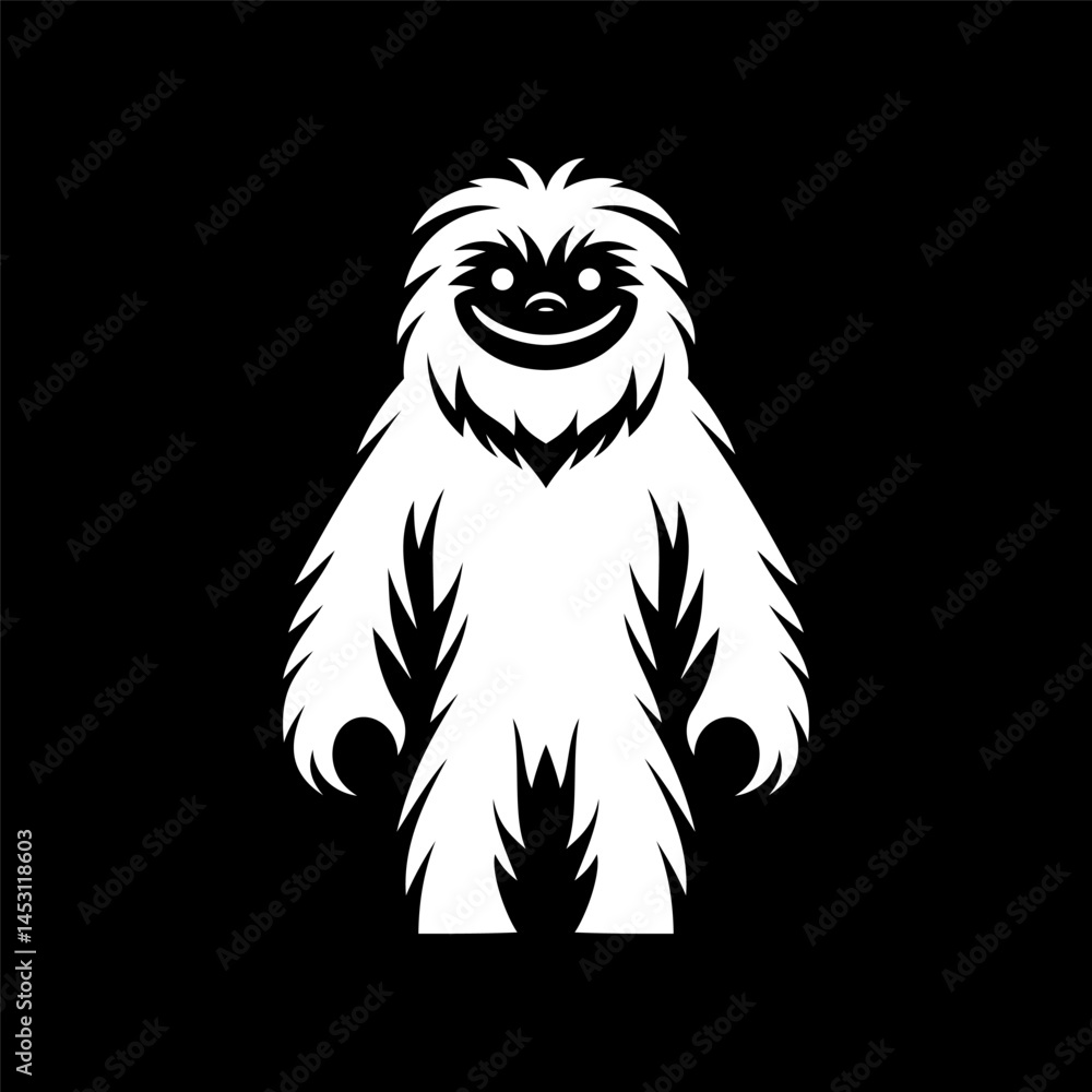 Obraz premium One Line Yeti Head Drawing