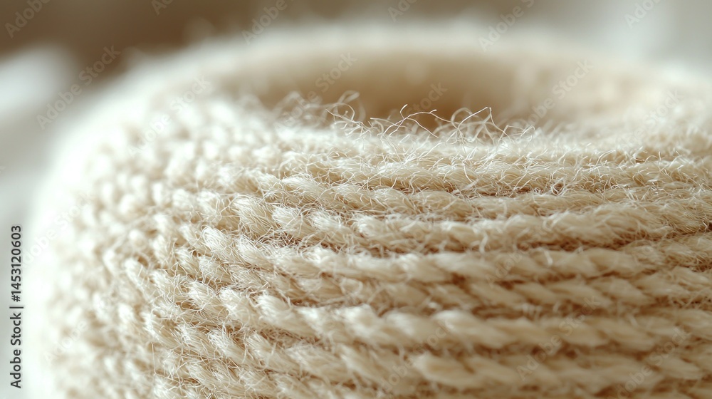 Woven twine detail, coiled neatly, soft focus Woven twine detail, coiled neatly, soft focus