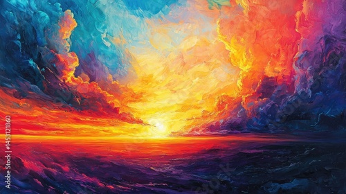 Wallpaper Mural Vibrant sunset cloudscape, a colorful abstract panorama. Torontodigital.ca