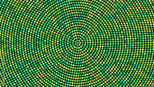 Obraz na płótnie Neon dots abstract background. Dotted halftone backdrop. Vector template for your creative designs. w salonie
