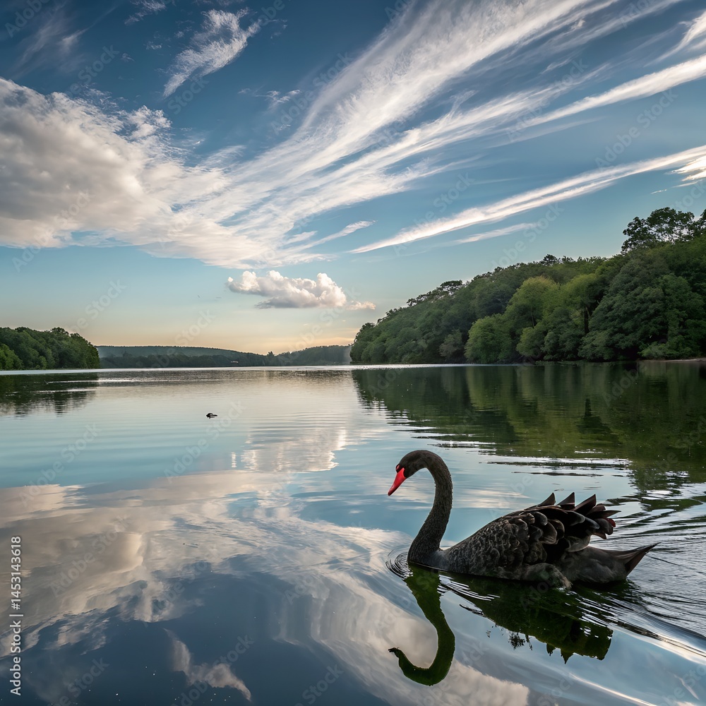 Fototapeta premium swan on lake
