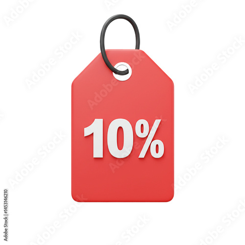 3d -10% discount icon isolated