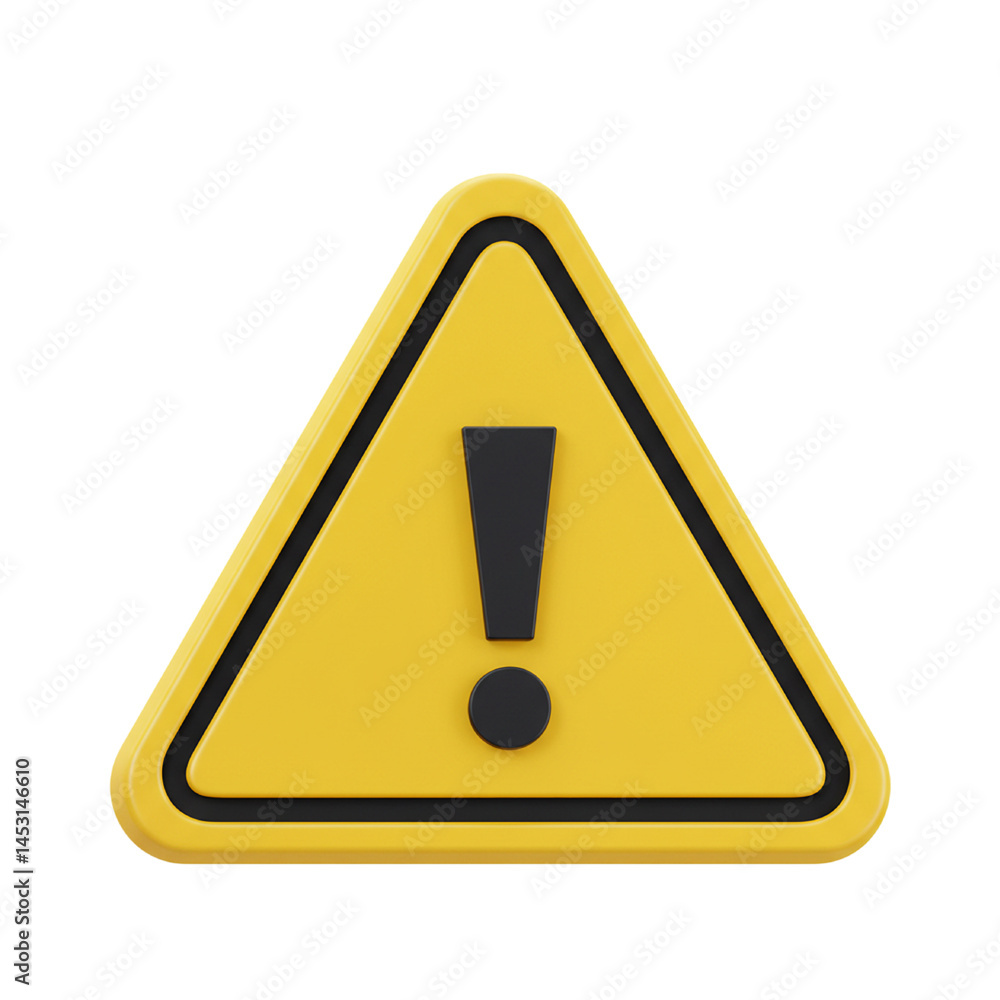 3d warning icon isolated 3d warning icon isolated