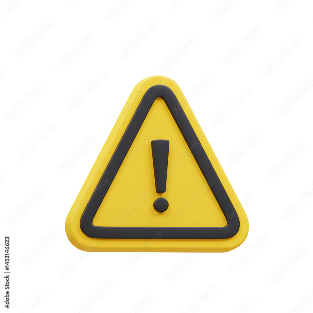 3d warning logo isolated 3d warning logo isolated