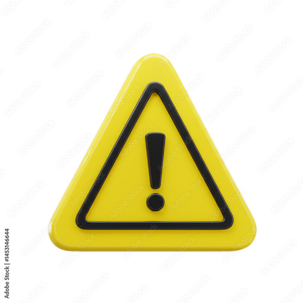 3d warning logo isolated 3d warning logo isolated