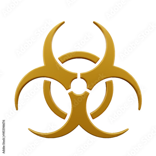 3d biohazard icon isolated 