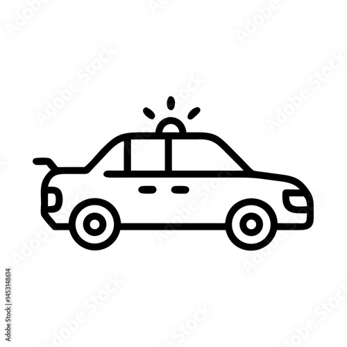 Police Car Icon for Law Enforcement and Security Themes