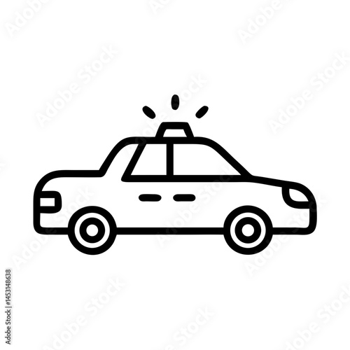 Police Car Icon for Law Enforcement and Security Themes