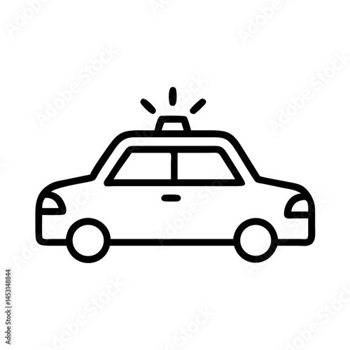 Police Car Icon for Law Enforcement and Security Themes