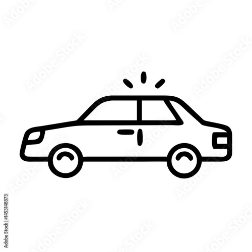 Police Car Icon for Law Enforcement and Security Themes