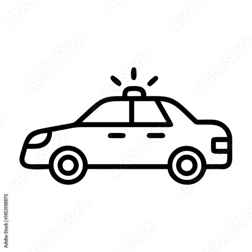 Police Car Icon for Law Enforcement and Security Themes