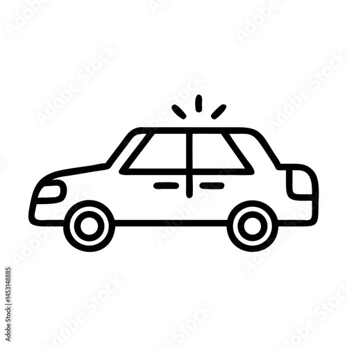 Police Car Icon for Law Enforcement and Security Themes