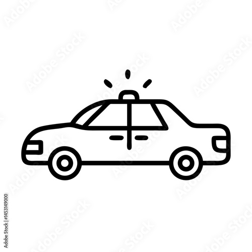 Police Car Icon for Law Enforcement and Security Themes