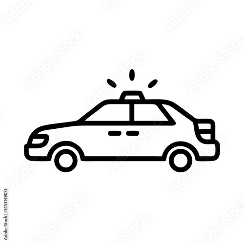 Police Car Icon for Law Enforcement and Security Themes