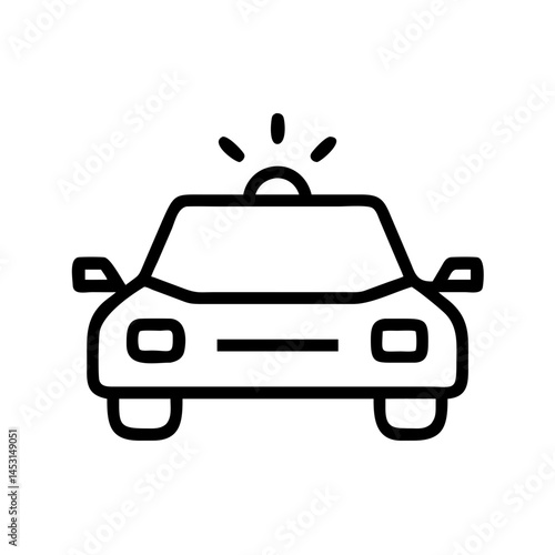 Police Car Icon for Law Enforcement and Security Themes