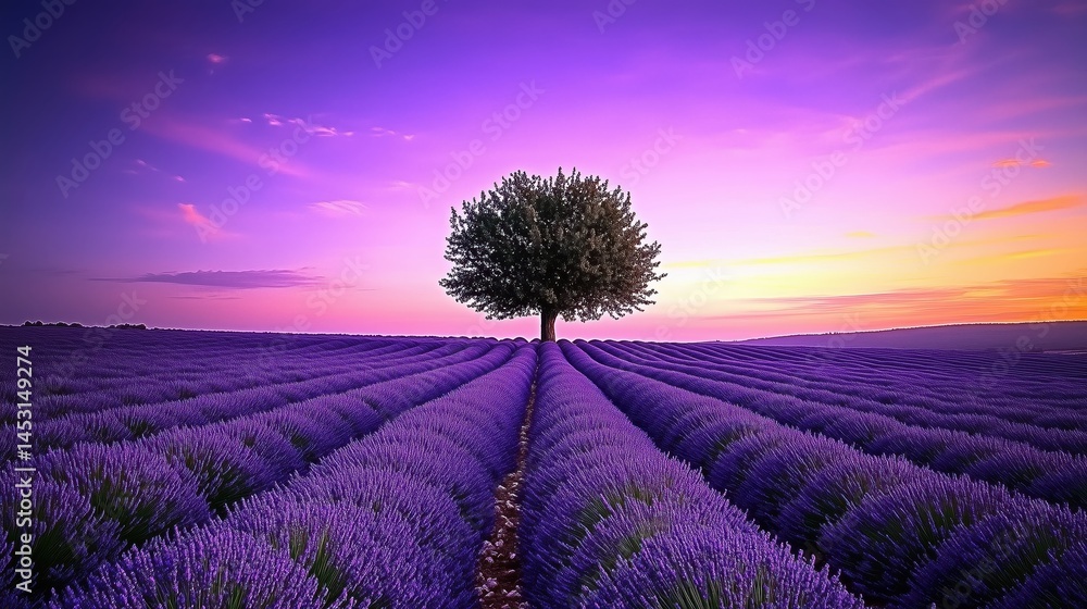 Fototapeta premium Lavender Field at Sunset