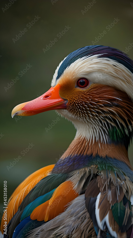Obraz premium Isolated Mandarin Duck in Natural Tone