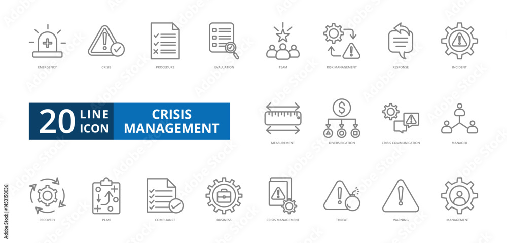Crisis Management icon set Crisis Management icon set