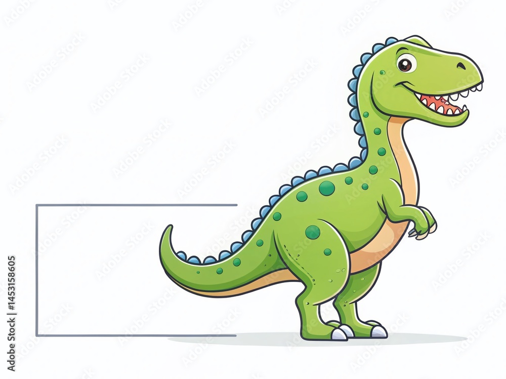 Obraz premium Dinosaur Coloring Page Outline: Prehistoric Creature Illustration for Kids