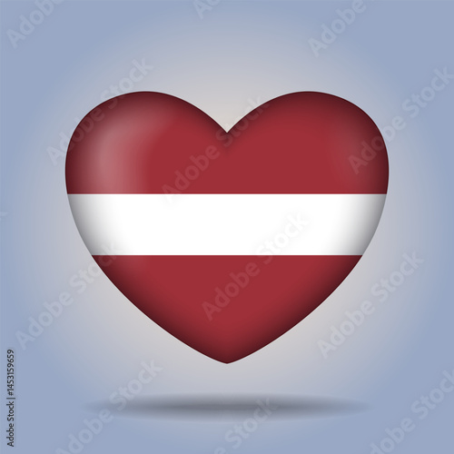 Free Download Latvia flag heart button Isolated on color gradient background. Exclusive Icon flag - GFXLoad