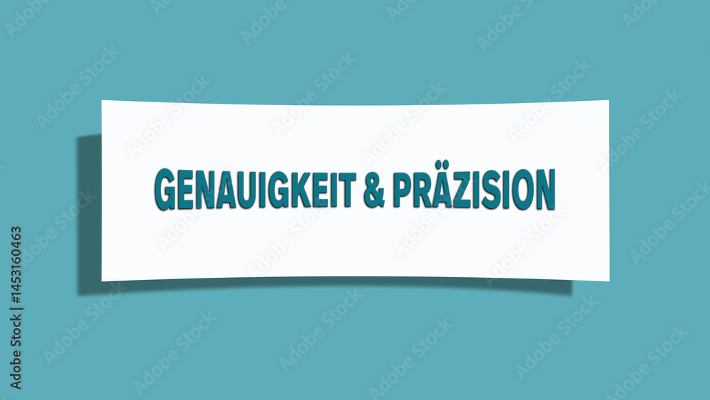 Genauigkeit & Praezision (Accuracy & Precision) - A card isolated on light green background. Genauigkeit & Praezision (Accuracy & Precision) - A card isolated on light green background.