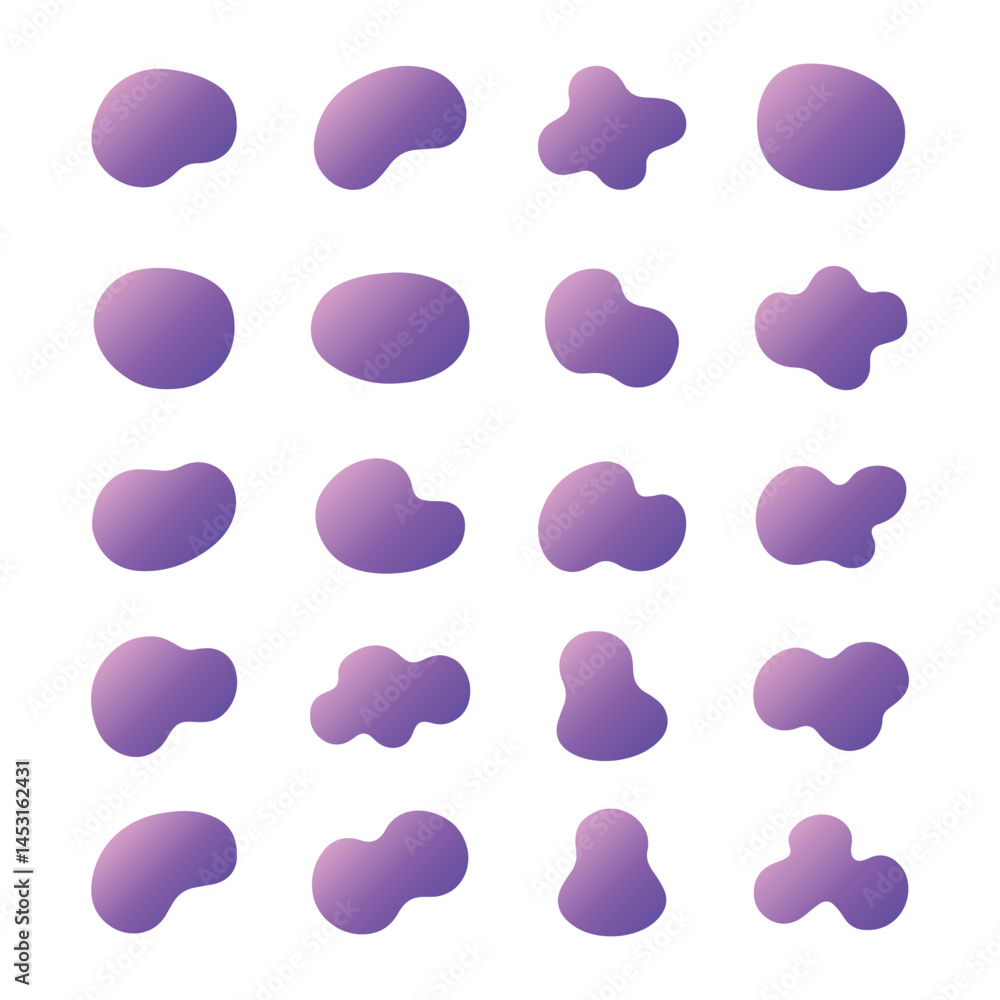 Vector Organic Blobs Gradient Icon Set Vector Organic Blobs Gradient Icon Set