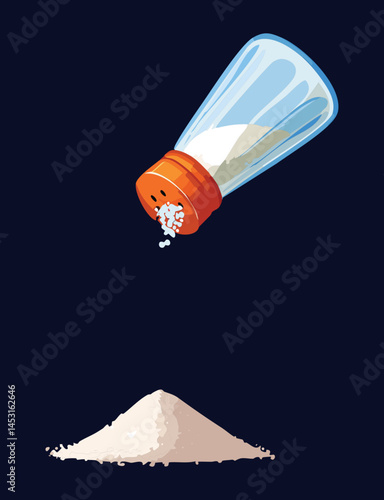 bottle of salt - vector illustration