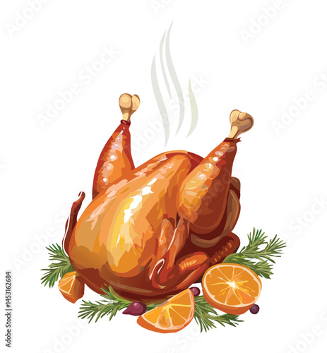 roasted chicken - vector illustration