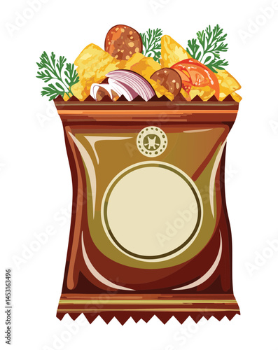 vector illustration of dry vegetables snack - vector illustration